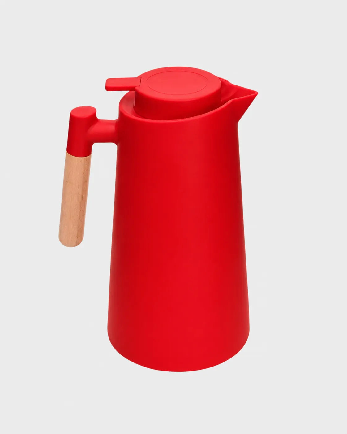 Garrafa térmica de café com cabo de bambu