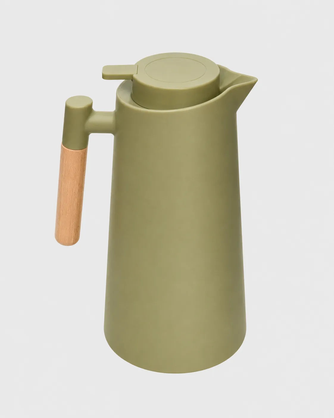 Garrafa térmica de café com cabo de bambu