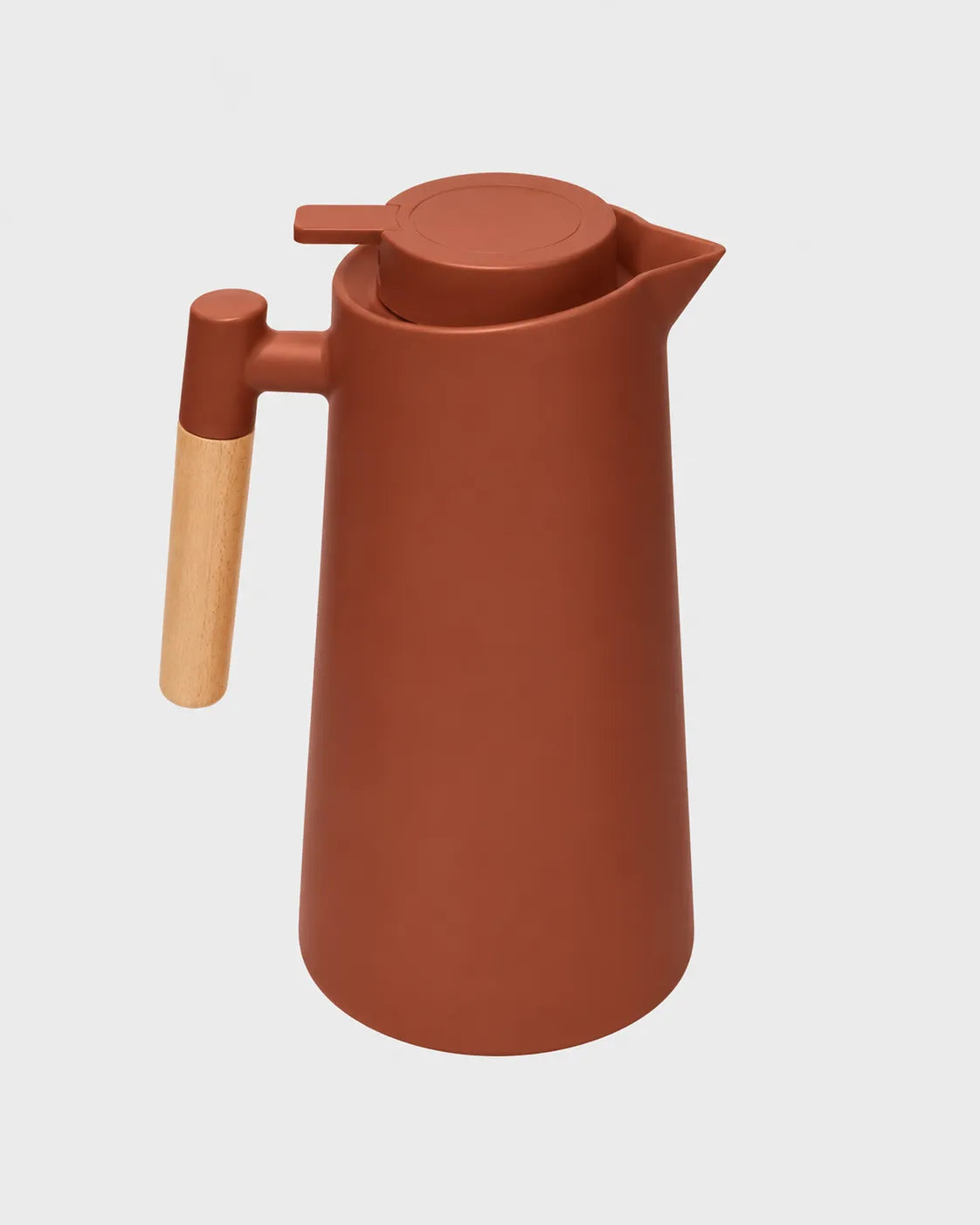 Garrafa térmica de café com cabo de bambu