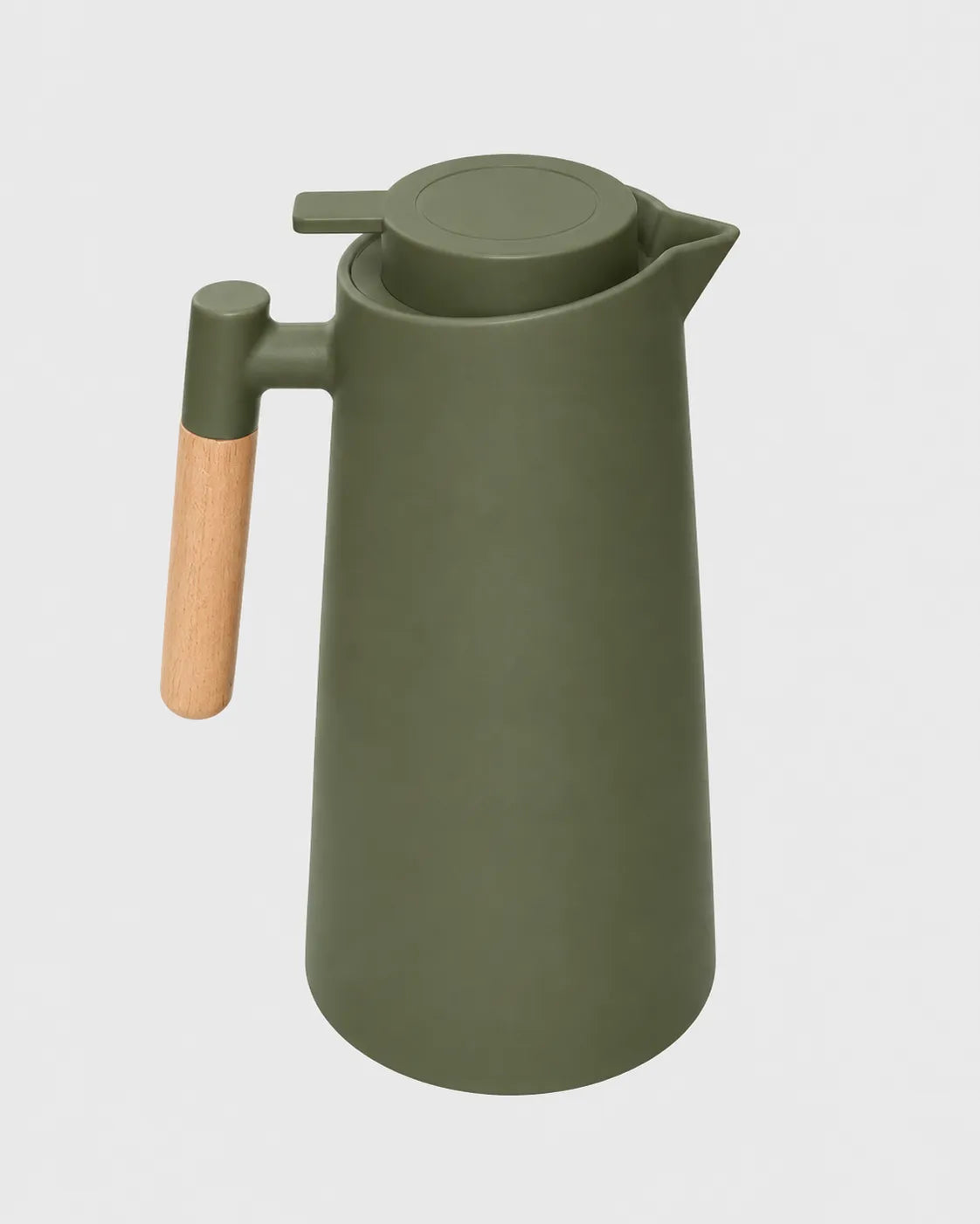 Garrafa térmica de café com cabo de bambu