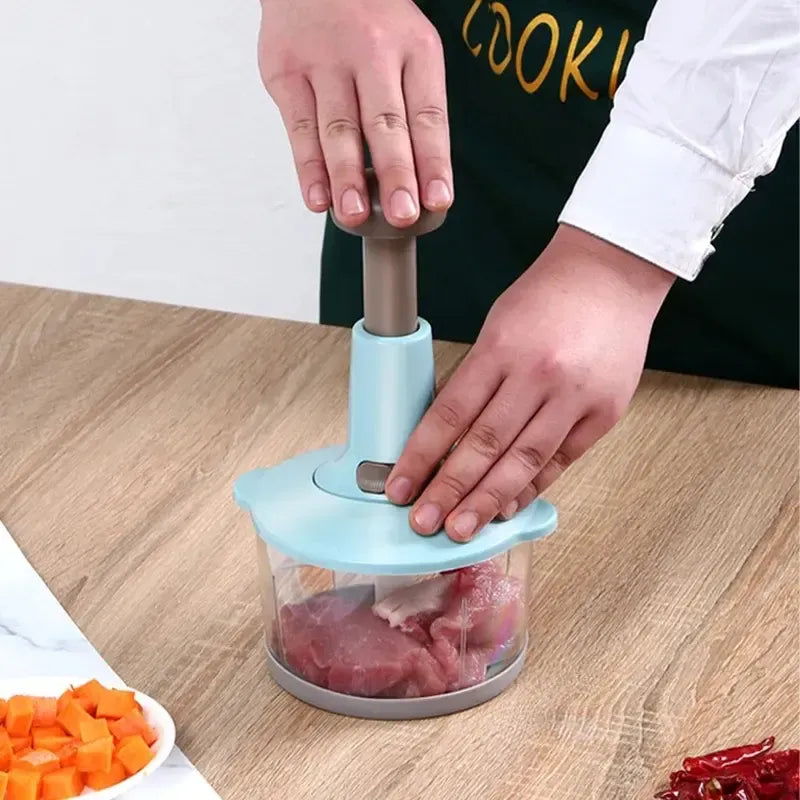 Processador de alimentos Três Lâminas Mixer e Trava de Segurança Manual 1.5L