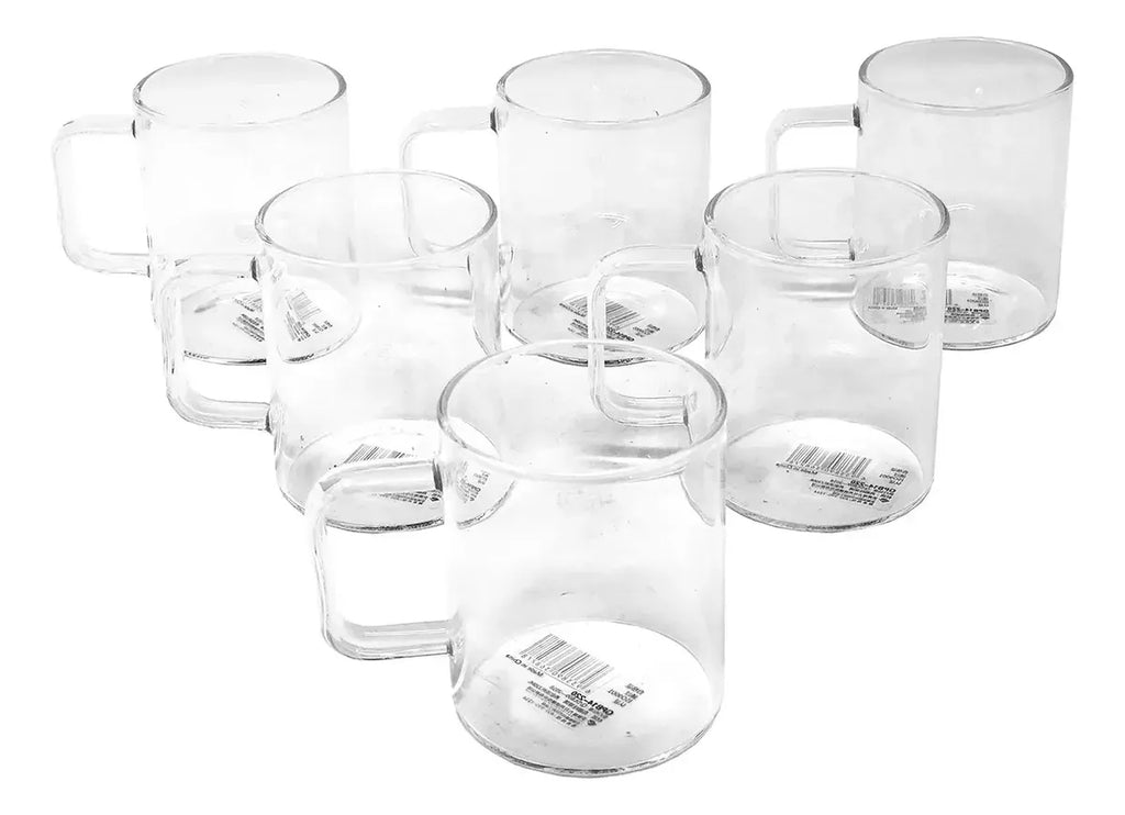 Jogo 6 Xícaras Canecas De Vidro Borossilicato 220ml Luxo