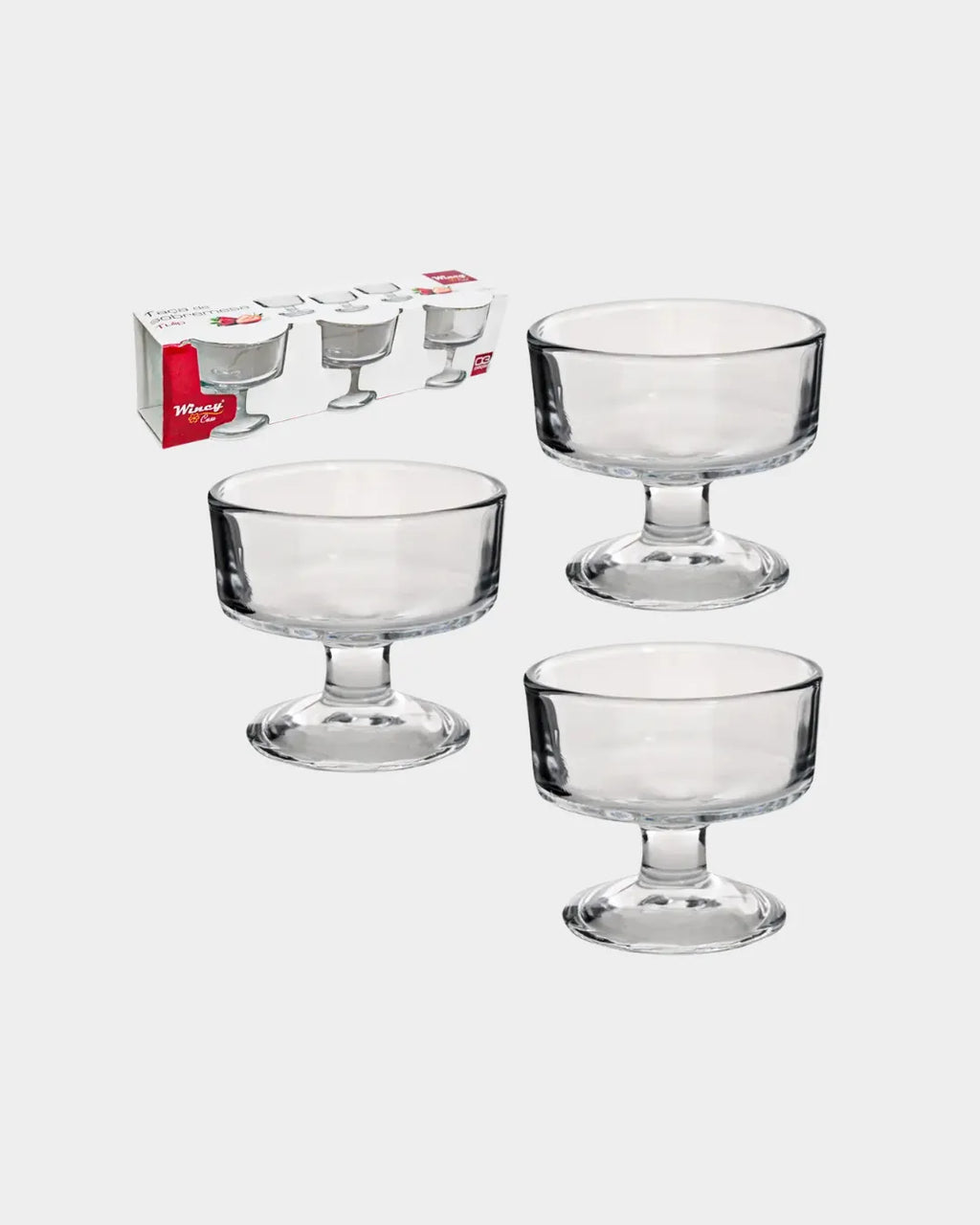 Jogo De Taças De Vidro Para Sobremesa Tulip 165ml 3 Peças
