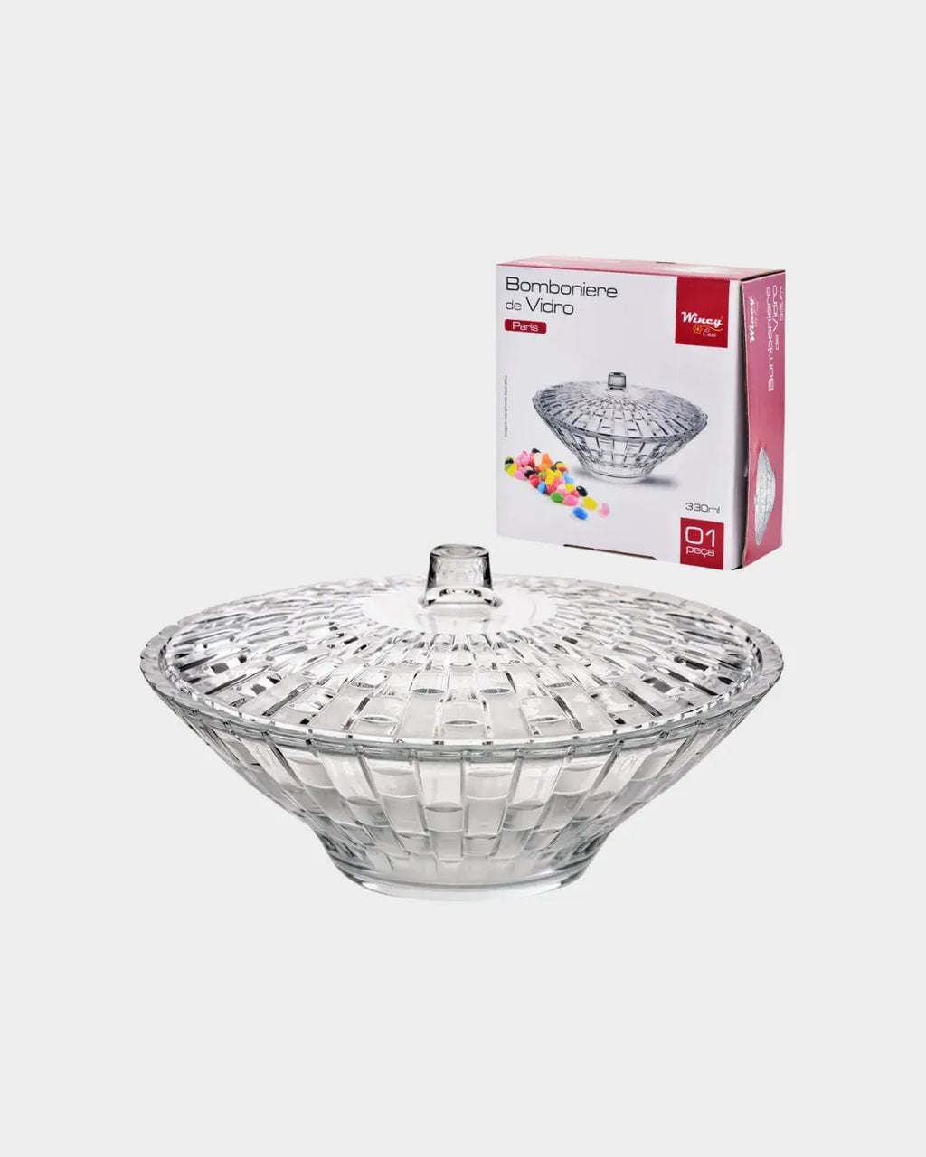 Bomboniere De Vidro 330 Ml Wincy - Elegância E Praticidade
