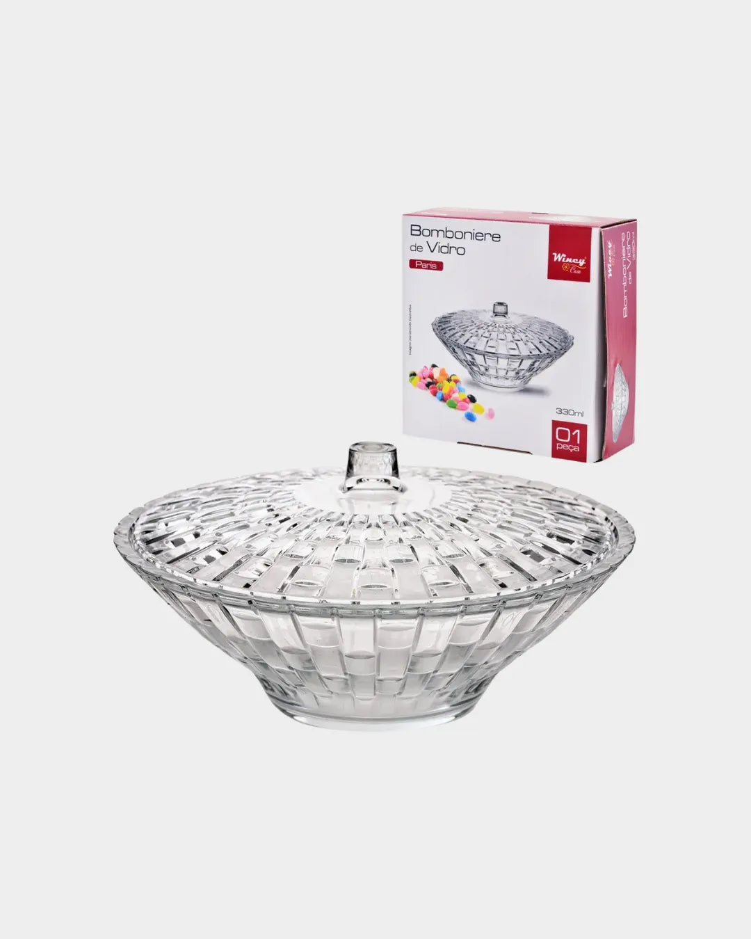 Bomboniere De Vidro 330 Ml Wincy - Elegância E Praticidade