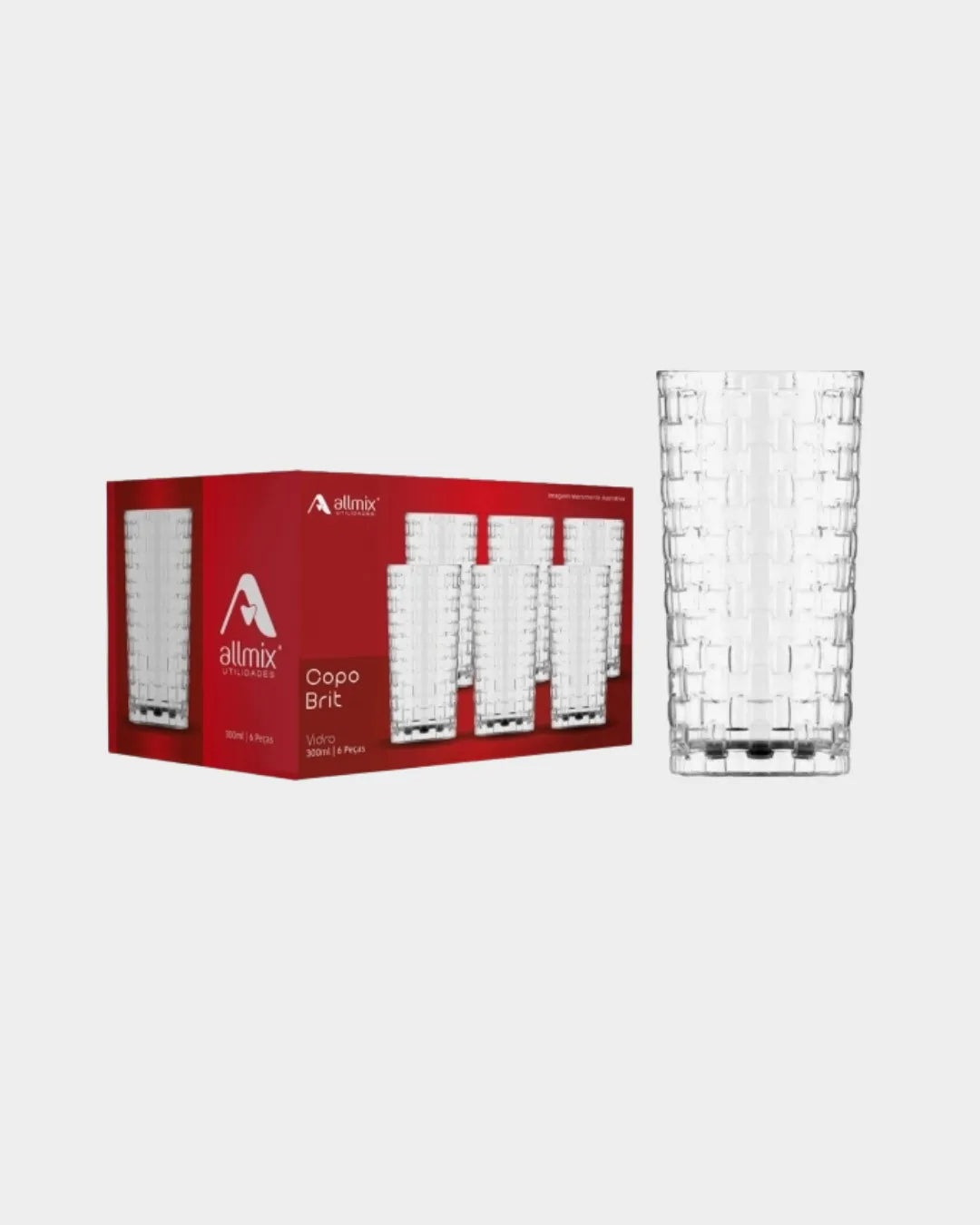 Copo de Vidro Long Drink Brit 300ml – Luva com 6