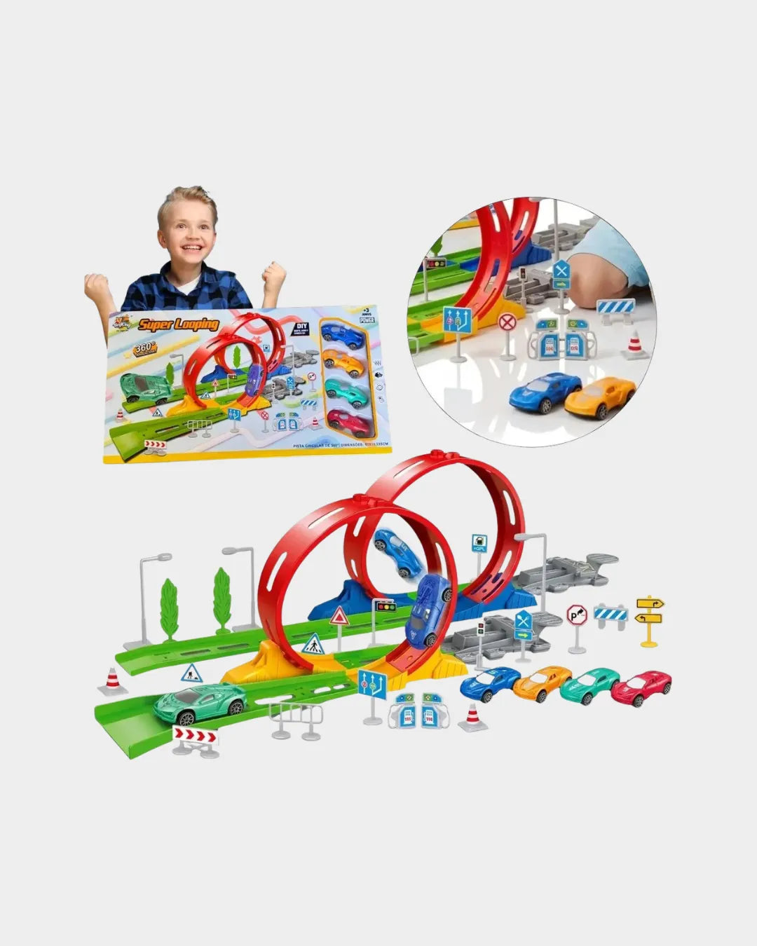 Brinquedo Infantil Pista Carrinhos Rápido Com Carro Looping