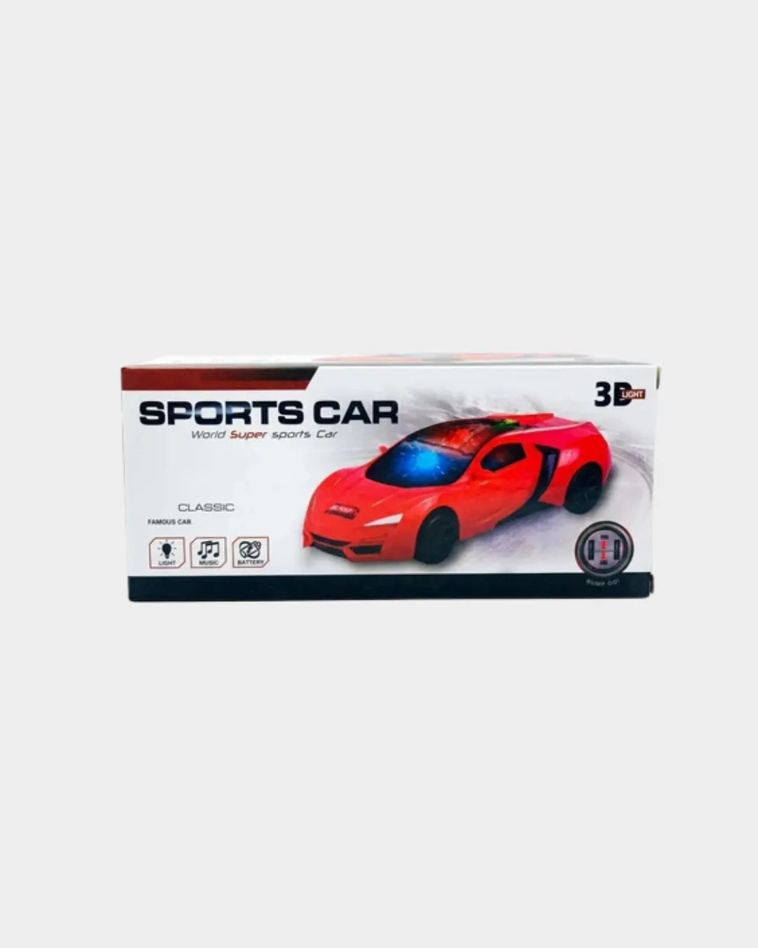 Carrinho Esportivo de Brinquedo com Luzes 3D e Música