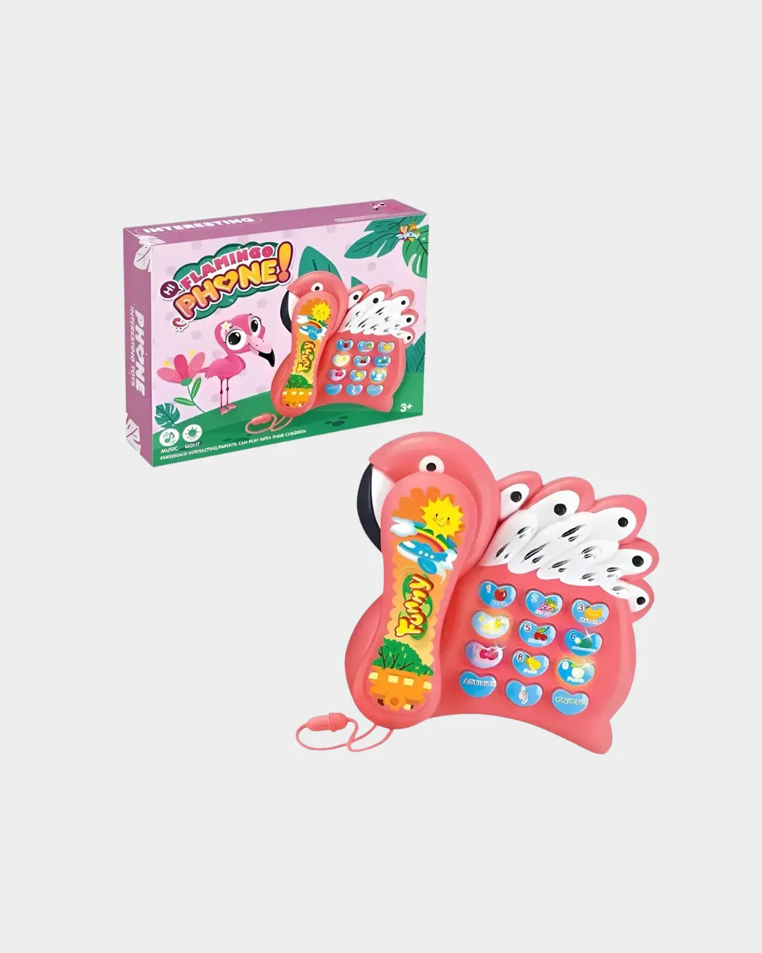 Telefone Flamingo Infantil Com Sons E Luzes Educativo Rosa
