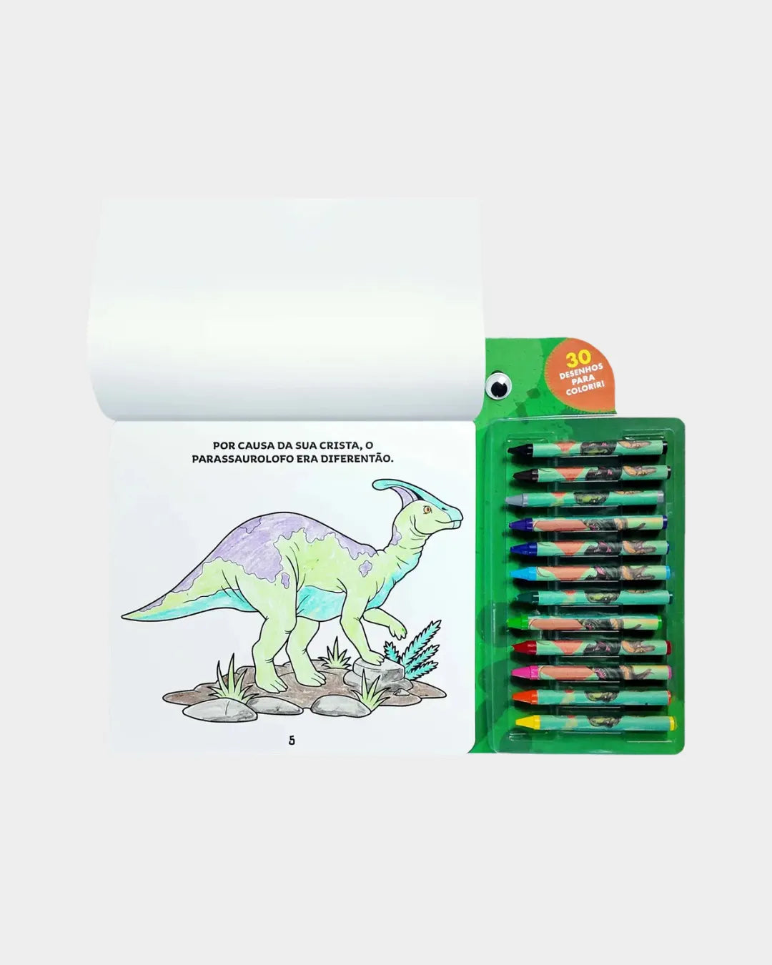 Colorindo Dinossauros - 30 Desenhos Para Colorir Com Giz De Cera