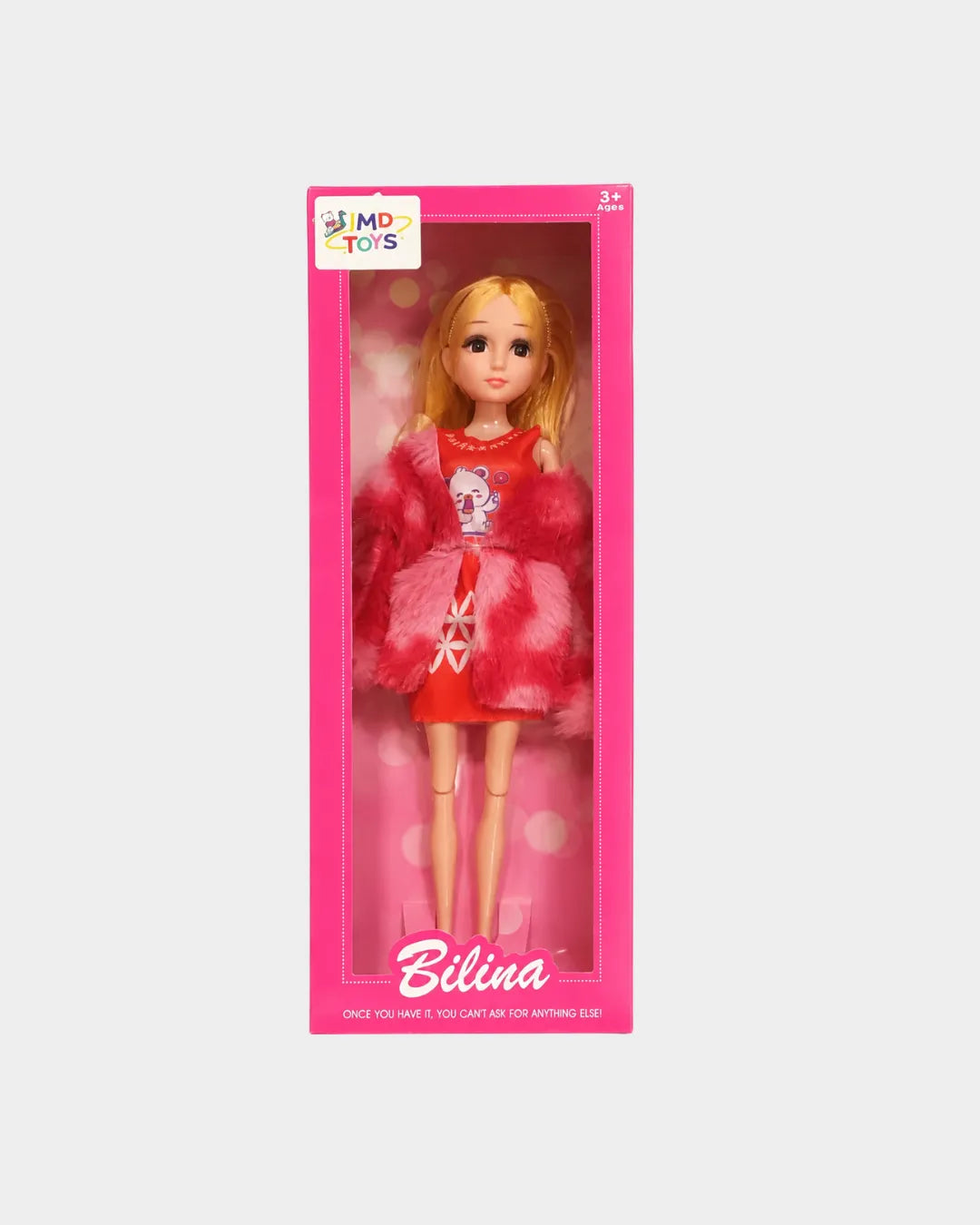 Boneca Bilina Fashion com Casaco de Pelúcia