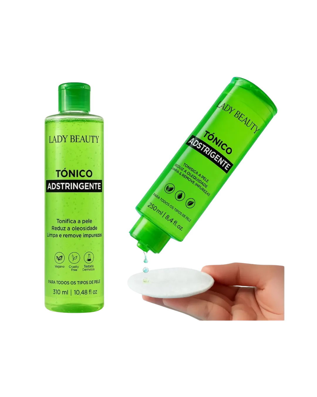 Tônico Adstrigente Todos Tipos De Pele - Lady Beauty 310 Ml