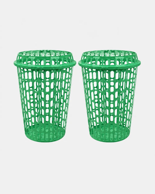 Cesto De Roupas Sujas Multiuso Telado Tampa 60 Litros